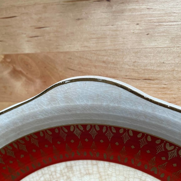 Vintage Cronin China Co Royal Rajah round handled serving dish 22K gold gilded - Picture 10 of 11